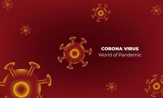 virus corona à wuhan. vecteurs corona de virus. fond rouge. illustration vectorielle vecteur