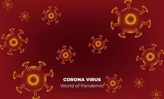virus corona à wuhan. vecteurs corona de virus. fond rouge. illustration vectorielle vecteur