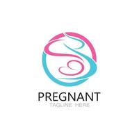 Enceinte femme logo conception illustration icône modèle vecteur , abstrait minimaliste simple, pour accouchement, maternité clinique, Enceinte mode, Enceinte Photos avec moderne concepts
