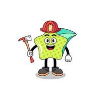 dessin animé mascotte de tournage étoile sapeur pompier vecteur
