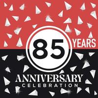 célébrer 85 ans anniversaire logo conception avec rouge et noir Contexte vecteur