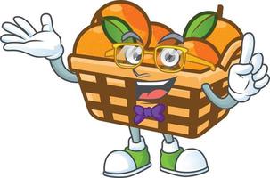 panier des oranges dessin animé personnage style vecteur