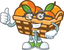 panier des oranges dessin animé personnage style vecteur