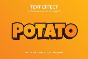3d Patate texte vecteur