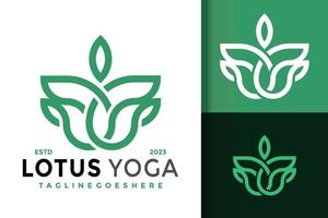 la nature lotus yoga logo logos conception élément Stock vecteur illustration modèle