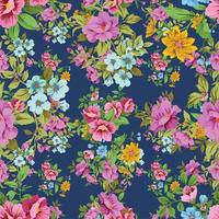 motif floral sans couture fleur vintage mignon vecteur