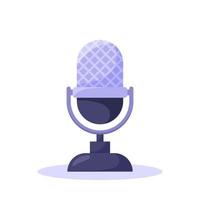 microphone pour podcast. vecteur illustration dans plat dessin animé style isolé sur blanc Contexte.