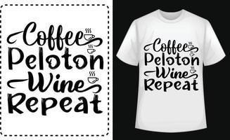 café peloton du vin répéter typographique t chemise vecteur pour gratuit