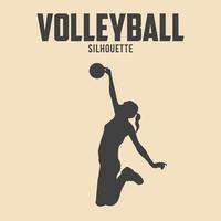 volley-ball joueur silhouette vecteur Stock illustration
