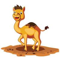 mignonne dessin animé marrant chameau avec sellerie vecteur illustration.