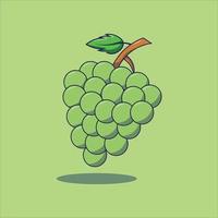 Frais vert les raisins vecteur dessin animé illustration
