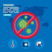 modèle de bannière de pandémie de coronavirus vecteur