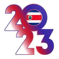 content Nouveau année 2023 bannière avec costa rica drapeau à l'intérieur. vecteur illustration.