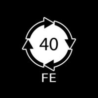 symbole de recyclage du plastique fe 40, emballage en plastique. illustration vectorielle vecteur