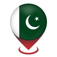 pointeur de carte avec contry pakistan. drapeau pakistanais. illustration vectorielle. vecteur