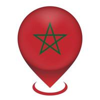 pointeur de carte avec contry maroc. drapeau marocain. illustration vectorielle. vecteur