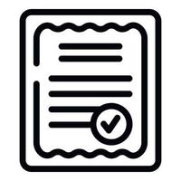 garantie carte icône contour vecteur. certificat lettre vecteur