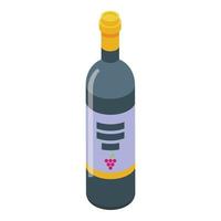 du vin bouteille icône isométrique vecteur. boisson baril vecteur
