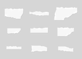 jeu de papier déchiré. ensemble de papier déchiré. illustration vectorielle. vecteur