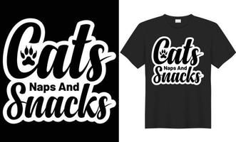 chats siestes et collations typographie vecteur T-shirt conception.