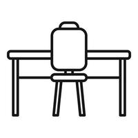 table lieu de travail icône contour vecteur. posture travail vecteur