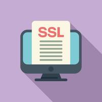 en ligne ssl certificat icône plat vecteur. la toile Les données vecteur