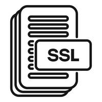 ssl certificat icône contour vecteur. la toile Les données vecteur