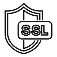 ssl certificat bouclier icône contour vecteur. sûr Les données vecteur