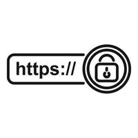 la toile ssl certificat icône contour vecteur. sécurise Les données vecteur