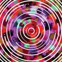 abstrait noir, rouge, vert, et violet peindre laissez tomber blobs Contexte avec blanc circulaire cercle l'eau laissez tomber comme décoration vecteur illustration isolé sur carré modèle.