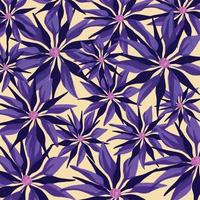 violet fleur modèle texturé Contexte vecteur fond d'écran isolé sur carré Jaune toile de fond modèle pour social médias modèle, papier et textile écharpe imprimer, emballage papier, affiche.