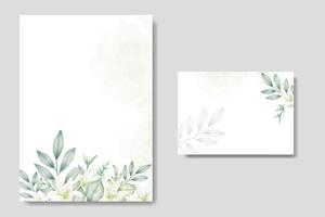 magnifique aquarelle floral feuilles mariage invitation carte modèle vecteur