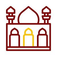 mosquée icône bicolore rouge style Ramadan illustration vecteur élément et symbole parfait.