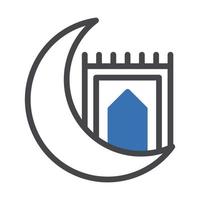 couverture icône bichromie gris bleu style Ramadan illustration vecteur élément et symbole parfait.