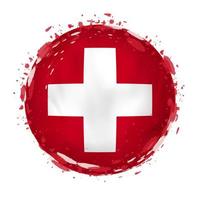 rond grunge drapeau de Suisse avec éclaboussures dans drapeau couleur. vecteur