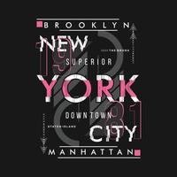 Brooklyn Nouveau york abstrait texte Cadre graphique vecteur