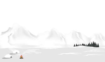 magnifique paysage dans neigeux sur Nord pôle illustration, abstrait arrière-plan, neigeux journée vecteur