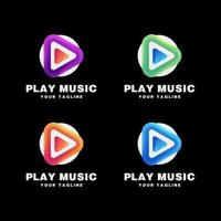 jouer ensemble de logo de musique vecteur