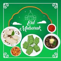 eid mubarak nourriture rhombe vecteur social médias conception