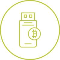 icône de vecteur de périphérique usb bitcoin