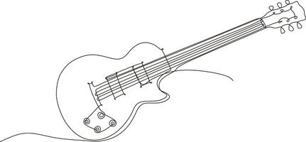 acoustique guitare continu ligne dessin, vecteur illustration