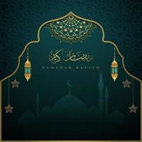 eid mubarak Contexte nuit avec islamique ornement conception vecteur