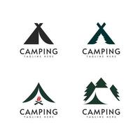 modèle d'illustration de conception de vecteur de logo de camping