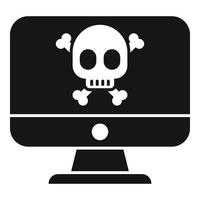 ordinateur virus icône Facile vecteur. alerte email vecteur