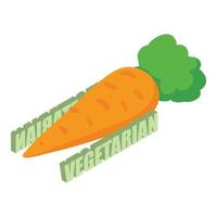 végétarien produit icône isométrique vecteur. fraîchement choisi Orange carotte avec feuille vecteur