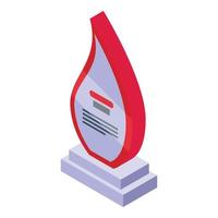 Feu trophée icône isométrique vecteur. récompense gagner vecteur