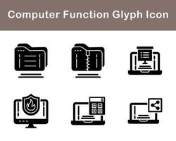 ordinateur une fonction vecteur icône ensemble