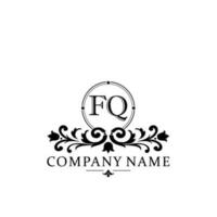 lettre fq floral logo conception. logo pour femmes beauté salon massage cosmétique ou spa marque vecteur