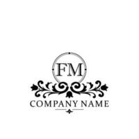 lettre fm floral logo conception. logo pour femmes beauté salon massage cosmétique ou spa marque vecteur