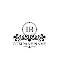 lettre ib floral logo conception. logo pour femmes beauté salon massage cosmétique ou spa marque vecteur
